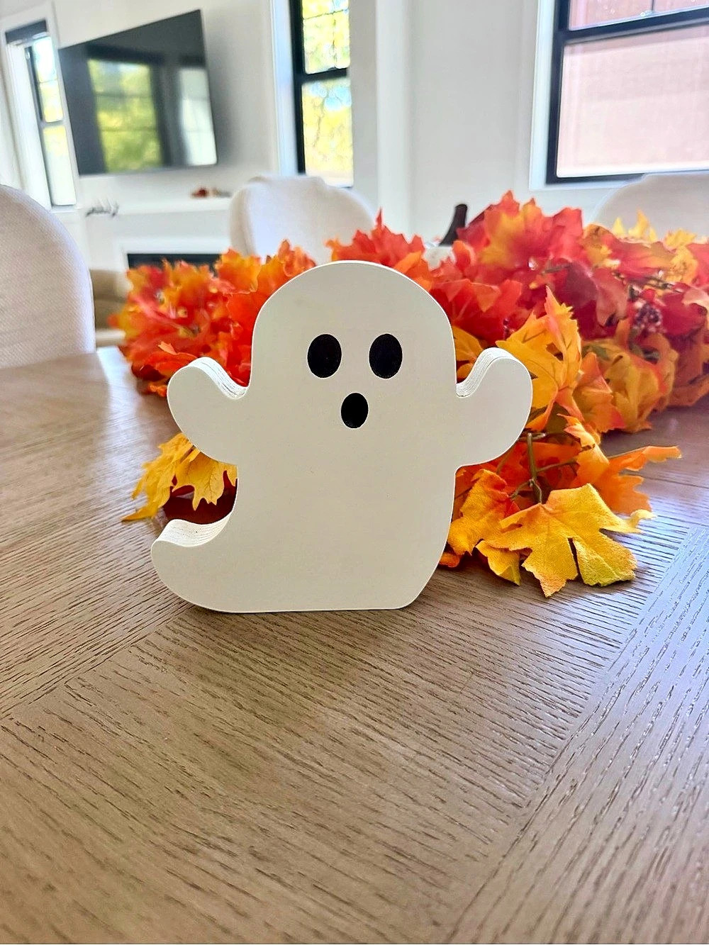 7x7 Handmade Wooden Ghost Halloween Decoration